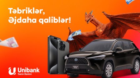 Unibankın “Əjdaha” lotereyasının ilk qalibləri məlum oldu