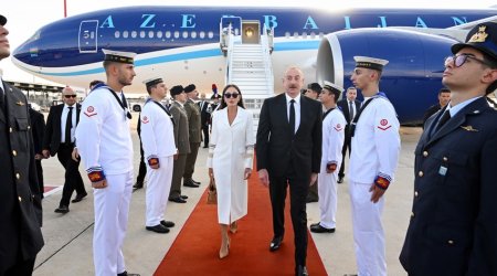 Президент Ильхам Алиев прибыл с рабочим визитом в Италию