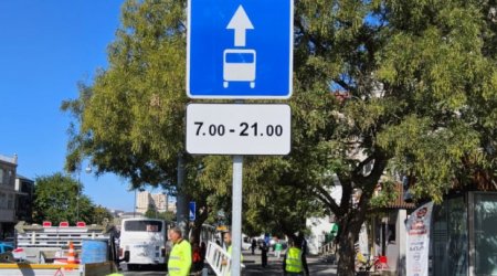 Bu yolda avtobus zolağına vaxt məhdudiyyəti tətbiq edilib