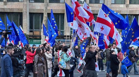 Президент Грузии присоединилась к предвыборному митингу оппозиции