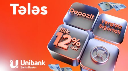 Unibank əmanət faizini yüksəldib- illik 12%, sığortalı və vergidən azad!