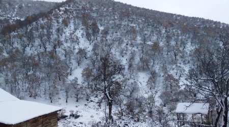 В Шахдаге выпал снег - ФАКТИЧЕСКАЯ ПОГОДА