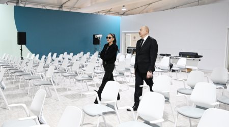 Prezident xanımı ilə  Bakı Olimpiya Stadionuna gedib - Fotolar