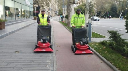 Bakıda küçə və parkları təmizləmək üçün yeni tozsoranlar gətirilib