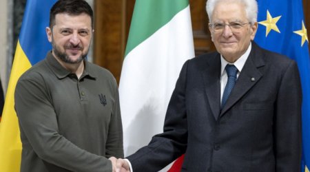 Zelenski italiyalı həmkarı ilə görüşüb
