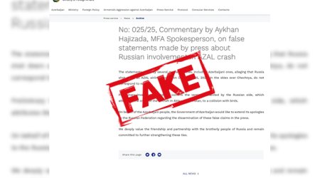 Təyyarə qəzası ilə bağlı XİN adından saxta məlumatlar yayılır