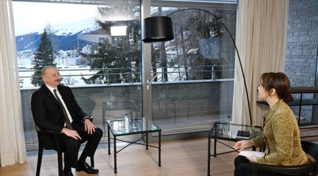 Əliyev Davosda Çinin CGTN telekanalına müsahibə verib