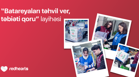 
Qırmızı Ürəklər Fondunun ekoloji təşəbbüsü davam edir: 100 kq batareya toplandı