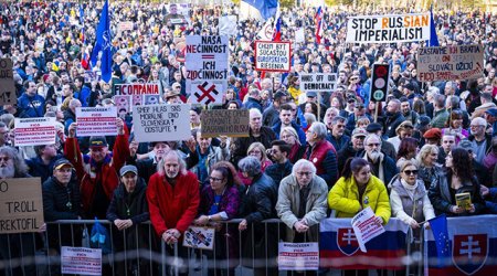 Slovakiyada etiraz aksiyaları keçirilib