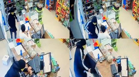Bakıda mağazaya bıçaqlı hücum - Video