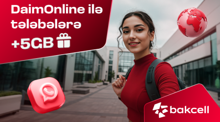 &ldquo;Bakcell&rdquo; DaimOnline ilə tələbələrə 5GB hədiyyə edir!