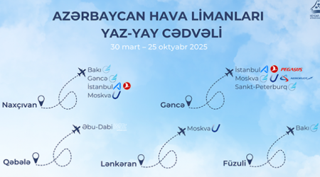 Azərbaycan hava limanları yay-yaz uçuş cədvəlinə keçir