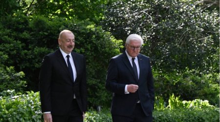 Əliyevin Almaniya prezidenti ilə görüşü başlayıb - Yenilənir