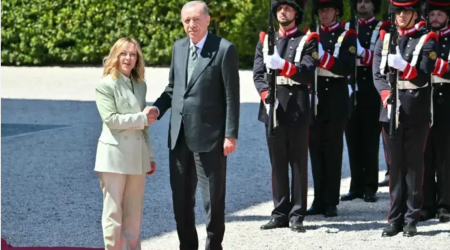 Erdogan holds talks with Meloni in Rome