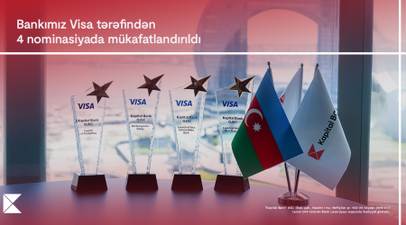 Kapital Bank rəqəmsal ödəmələrdə dünya lideri olan Visa şirkəti tərəfindən 4 mükafata layiq görüldü