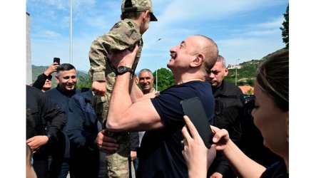 Prezidentin sosial media hesablarında Laçın sakinləri ilə görüşündən görüntülər paylaşılıb