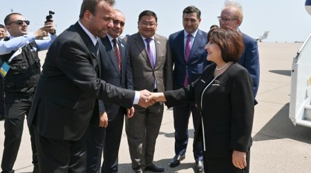 Сахиба Гафарова находится с визитом в Казахстане для участия в заседании Совета ТюркПА