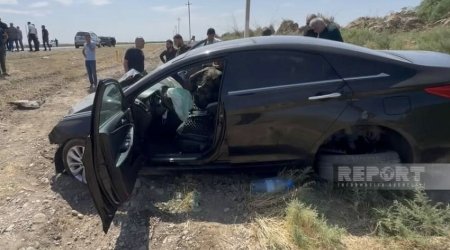 В Билясуваре легковой автомобиль столкнулся с трактором, есть пострадавшие