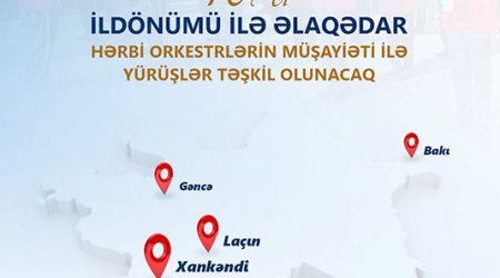 Sabah hərbi orkestrlərin müşayiəti ilə hərbçilərin yürüşləri təşkil olunacaq
