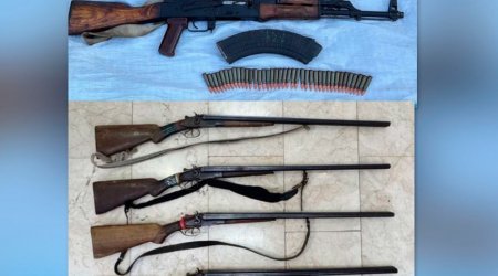Zərdabda qanunsuz saxlanılan silahlar polisə təhvil verilib