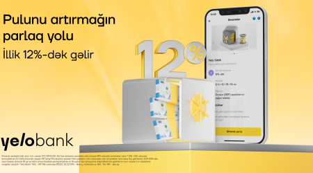 
Əmanətini Yelo Bank-a etibar et, illik 12%-dək gəlir qazan