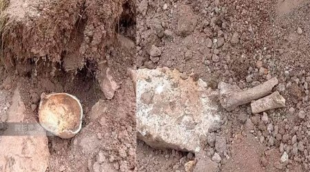 В Лачыне найдены останки человеческого скелета