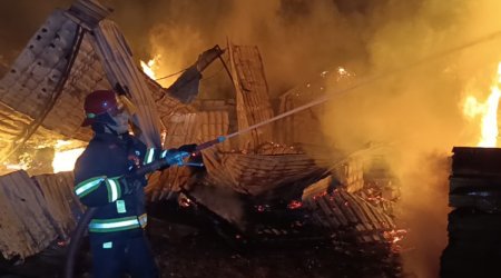 В Баку потушен пожар на рынке древесины — МЧС