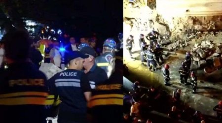 Tbilisidə beşmərtəbəli yaşayış binası uçub