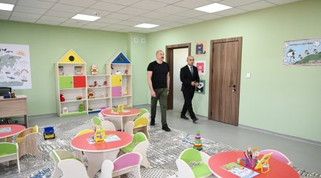 Prezident Ağdamda məktəb və bağçanın açılışında iştirak edib