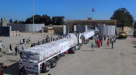 Misirdən Qəzza zolağına daha 117 humanitar yardım maşını göndərilib