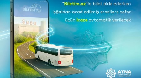 Onlayn avtobus bileti alanlara Qarabağa səfər üçün avtomatik icazə verilir