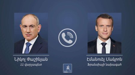 Paşinyan Makronla sülh sazişi və regional əməkdaşlıq müzakirə edib