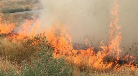 В Агдере от пожара взорвалась мина: есть пострадавший