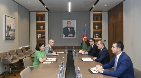 Bayramov Fransanın səfirini diplomatik missiyasının başa çatması münasibətilə qəbul edib