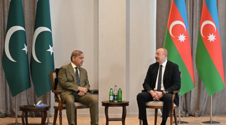 President Ilham Aliyev meets Pakistani PM in Tianjin