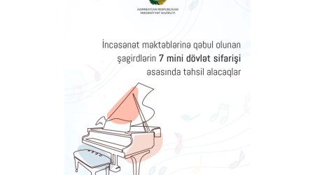 İncəsənət məktəblərinə qəbul olunan şagirdlərin 7 mini dövlət sifarişi əsasında təhsil alacaq