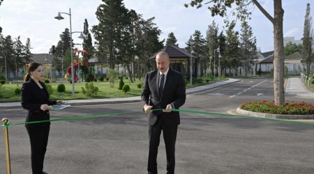 Prrzident parkın açılışında iştirak edib
