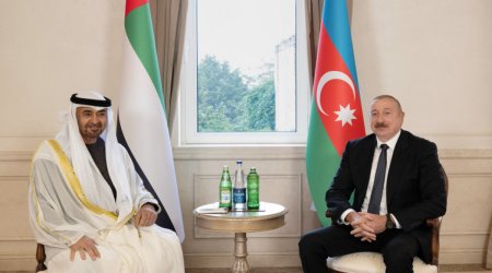 President of Azerbaijan Ilham Aliyev holds one-on-one meeting with President of United Arab Emirates