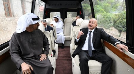 Azərbaycan və BƏƏ prezidentləri Şuşada Milli Xalça Muzeyinin filialında olublar