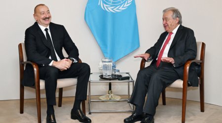 İlham Əliyev Quterreşlə görüşüb