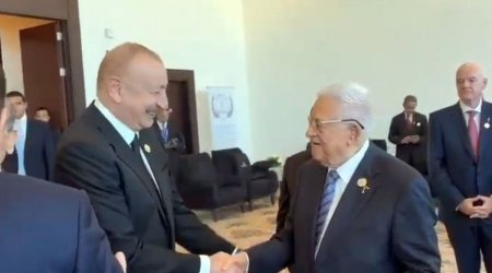 Azərbaycan Prezidenti Mahmud Abbasla görüşüb