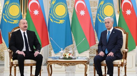 Azərbaycan və Qazaxıstan prezidentləri Astanada strateji tərəfdaşlığı müzakirə ediblər
