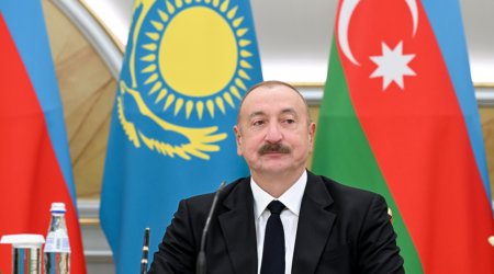 Prezident Qazaxıstana səfəri ilə bağlı paylaşım edib - Video