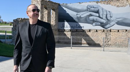 Əliyev Cəbrayıl rayonunun Horovlu kəndinin birinci mərhələsinin açılışında iştirak edib