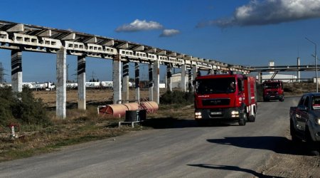 FHN Bakıda Etilen-polietilen zavodunda yanğın-taktiki təlimi keçirib
