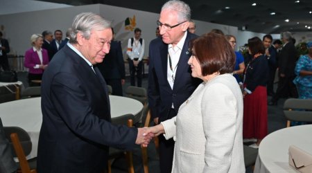 Сахиба Гафарова принимает участие в церемонии открытия саммита лидеров COP30