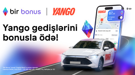 Taksi ödənişlərinizi Bir Bonus-la edin, pulunuz cibinizdə qalsın