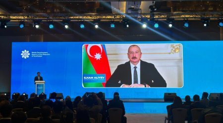 Aliyev urges stronger information security in message to D8 Media Forum