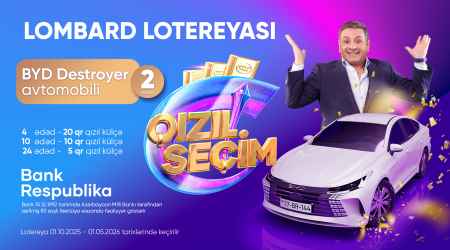 Bank Respublika Yeni ildə müştərilərinə avtomobil və qızıl hədiyyə edəcək!