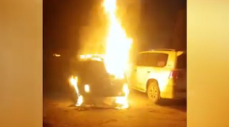 Bakıda hotelin qarajında 2 avtomobil yanıb